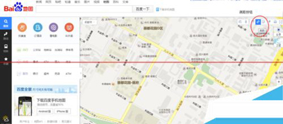 百度地圖測量自定義路線距離