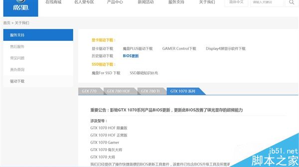 GTX 1070美光顯存BUG修復BIOS下載：華碩微星影馳……