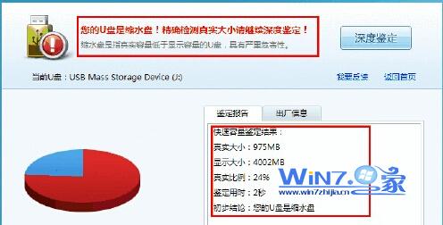 對該U盤容量進(jìn)行鑒定