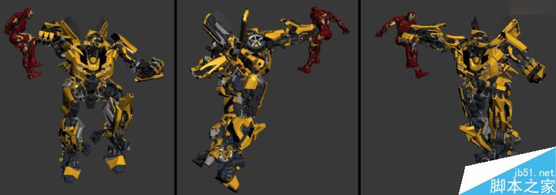 當(dāng)大黃蜂遭遇鋼鐵俠制作解析 武林網(wǎng) 3DSMAX動畫角色教程
