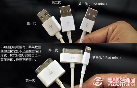 iPad mini數(shù)據(jù)線接口對(duì)比