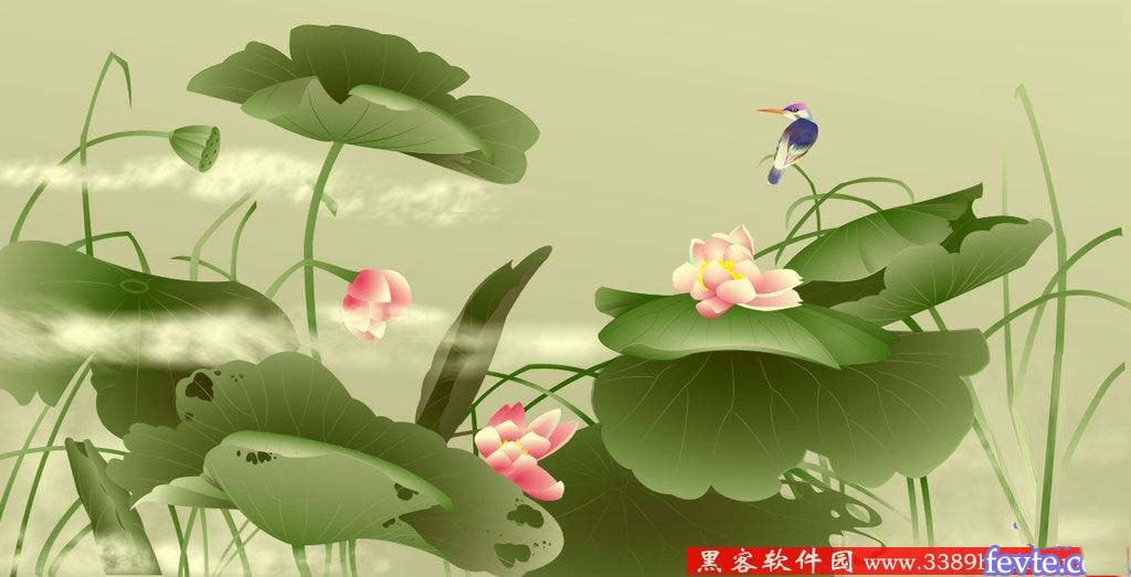 CorelDraw實例教程：打造清新荷花圖,破洛洛