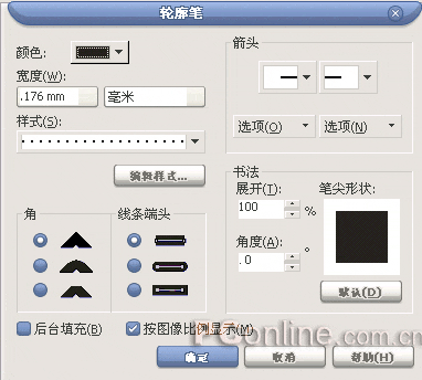 CorelDRAW 12循序漸進-對象的輪廓設定 武林網 CorelDraw入門教程