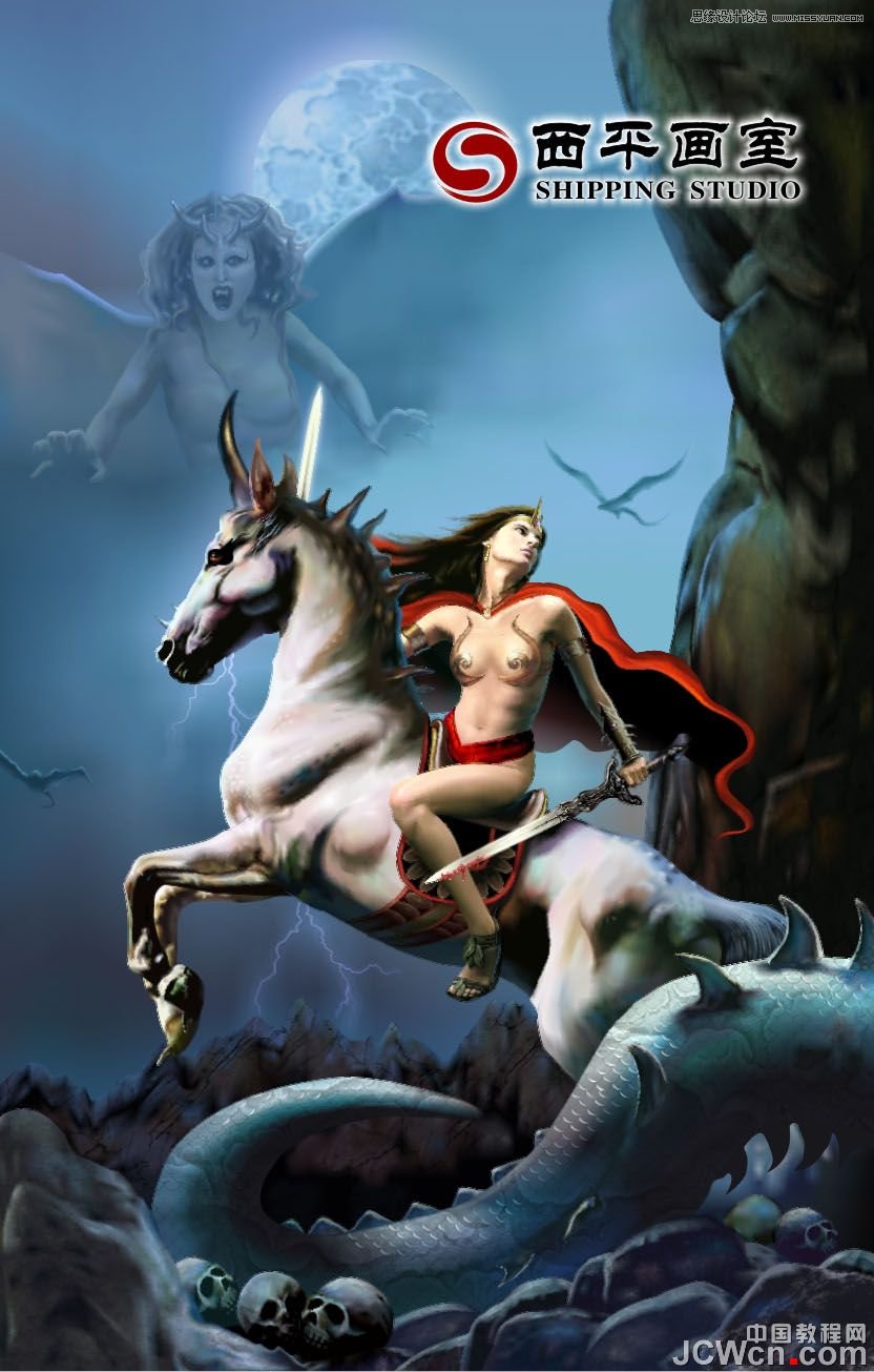 CorelDRAW巧用網格工具繪制惡魔谷插畫,