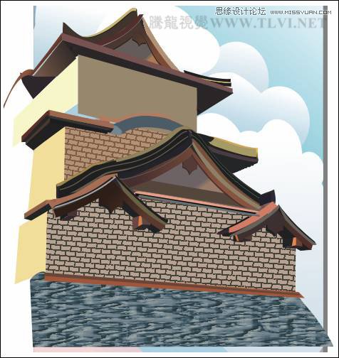 CorelDRAW繪制中國風古典建筑城樓教程,破洛洛