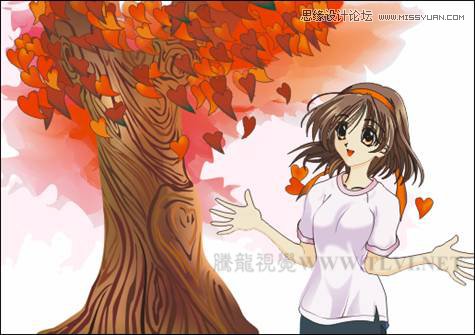 CorelDRAW繪制日式卡通美女教程,破洛洛