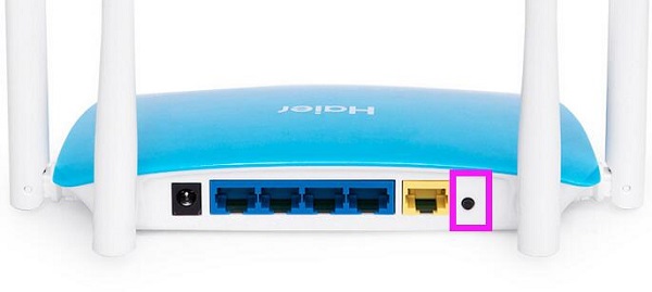 海爾路由器上的復位按鈕