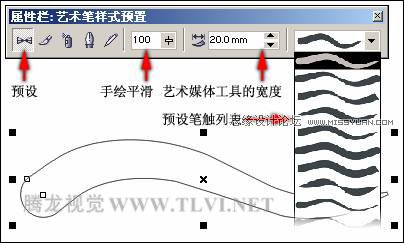 使用CorelDRAW中的藝術筆工具,破洛洛