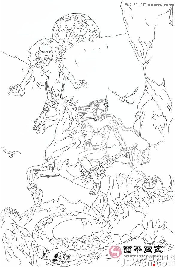 CorelDRAW巧用網格工具繪制惡魔谷插畫,