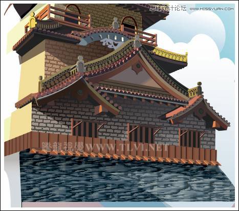 CorelDRAW繪制中國風古典建筑城樓教程,破洛洛