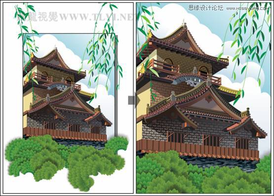 CorelDRAW繪制中國風古典建筑城樓教程,破洛洛