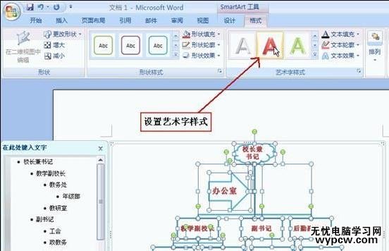 怎樣在Word2007中插入組織結構圖