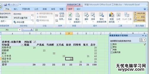 excel2010數據透視圖的說明