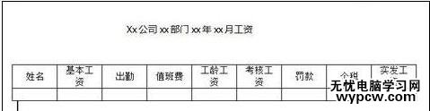 word2007如何制作工資條