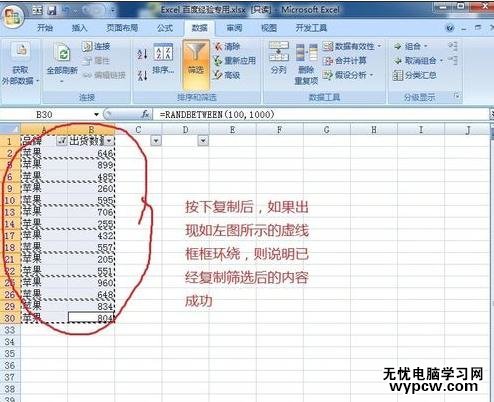 excel2013篩選后復制粘貼數據的教程