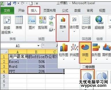 excel2010制作扇形統計圖的方法