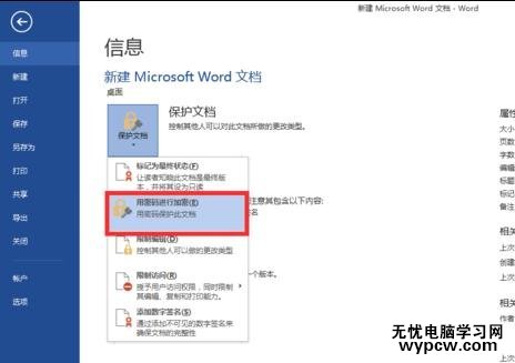 怎樣給word2013文檔加密