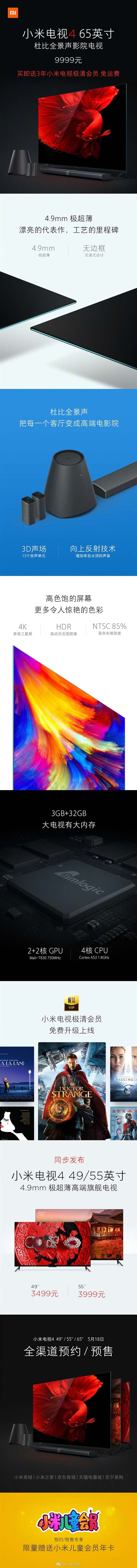 小米電視4值得買嗎？一圖看懂小米電視4