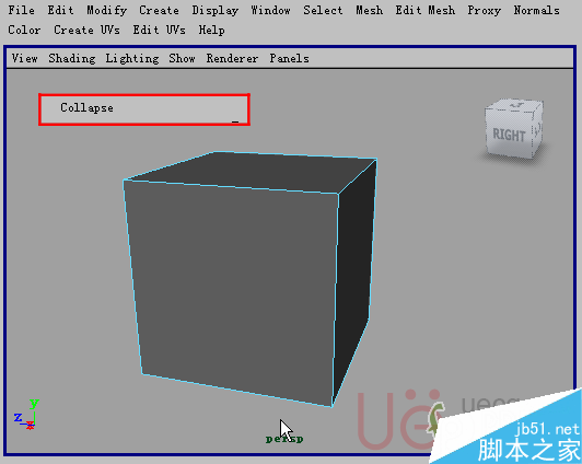 MAYA Polygons建模Edit Mesh命令集詳解解釋 武林網(wǎng) MAYA建模教程46-collapse.gif