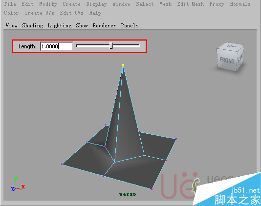 MAYA Polygons建模Edit Mesh命令集詳解解釋 武林網(wǎng) MAYA建模教程12-Extrude-Vertex-Length.gif