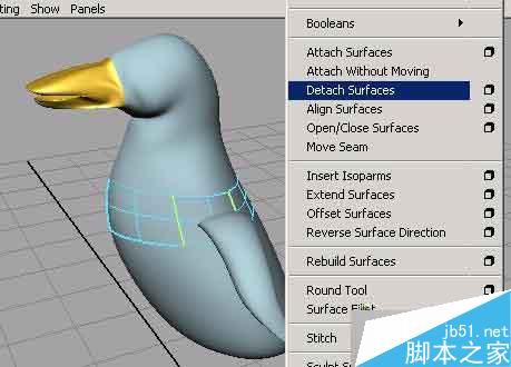 MAYA nurbs無縫建模打造一只企鵝 武林網(wǎng) MAYA建模教程
