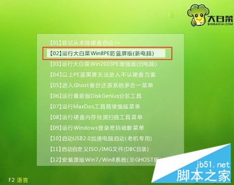 大白菜u盤安裝64位系統(tǒng)步驟圖解2