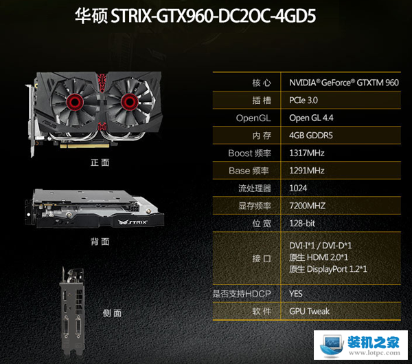 華碩STRIX-GTX960-DC2OC-4GD5顯卡