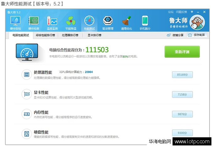 Intel i3-4160電腦主機(jī)配置單魯大師性能測(cè)試