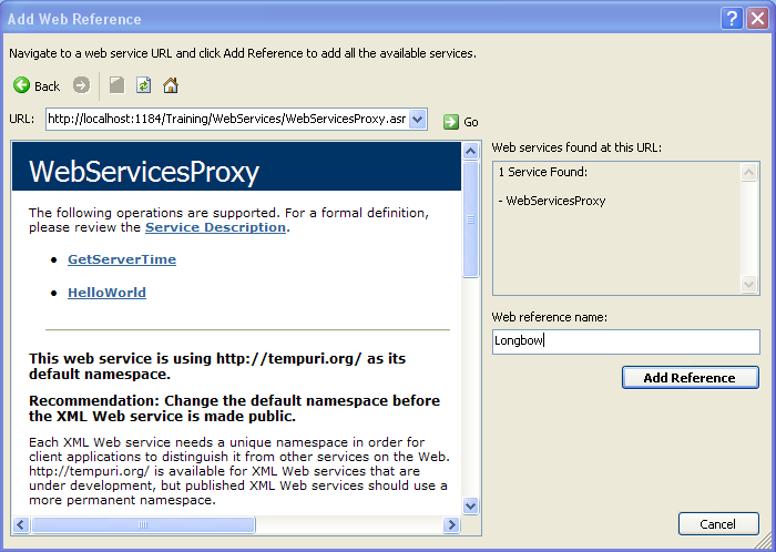 利用WSDL命令封裝Web Services