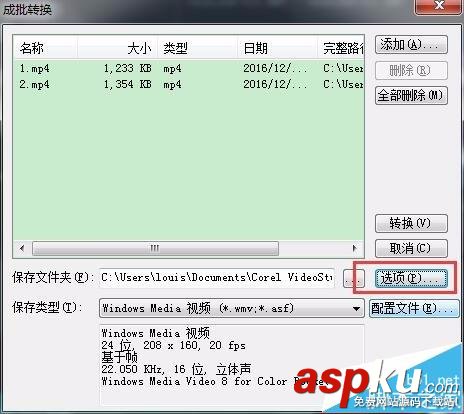 會(huì)聲會(huì)影,視頻,格式