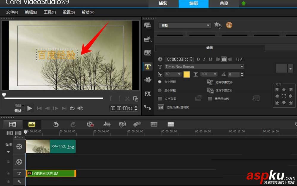 會聲會影X9怎么給文字制作特效? 會聲會影,文字
