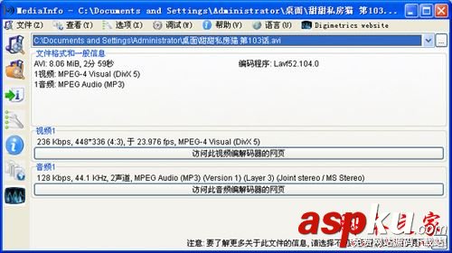 Mediainfo,視頻參數