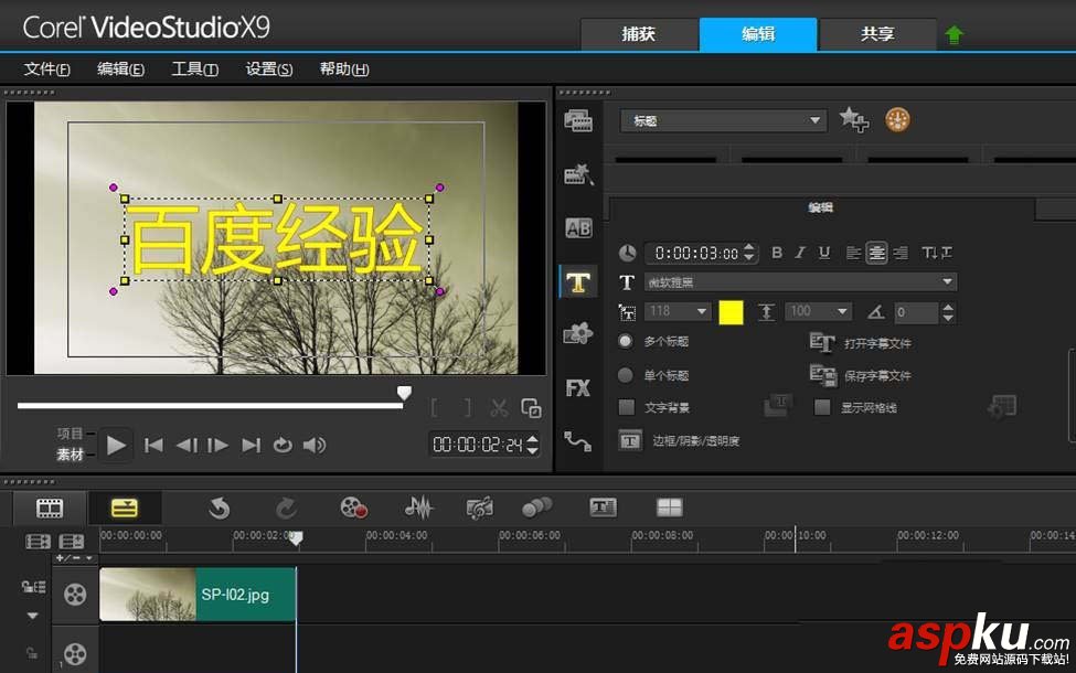 會聲會影X9怎么給文字制作特效? 會聲會影,文字