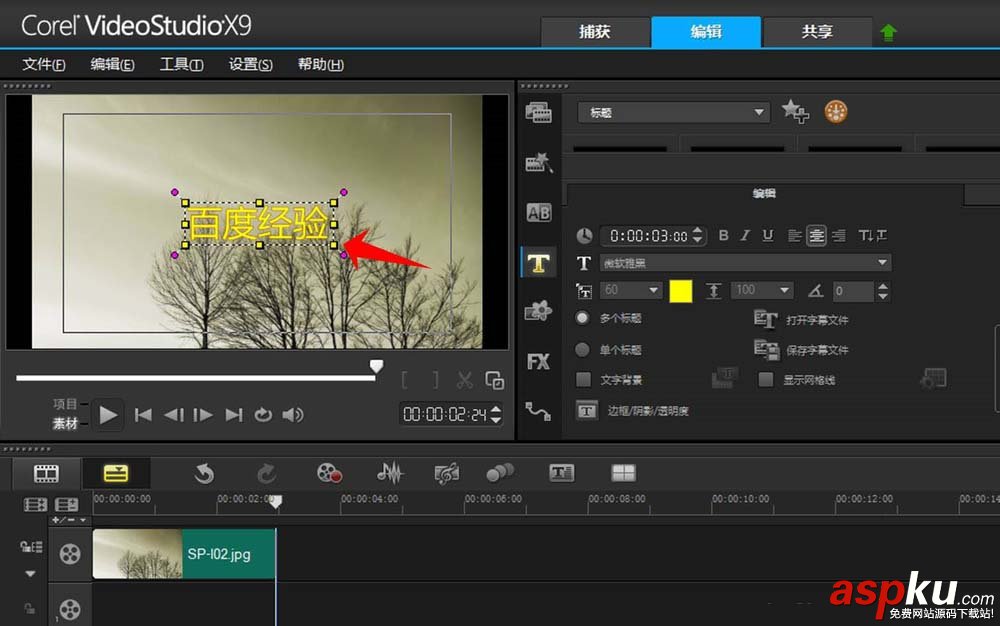會聲會影X9怎么給文字制作特效? 會聲會影,文字
