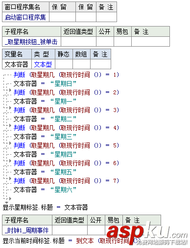 易語(yǔ)言,星期幾,代碼