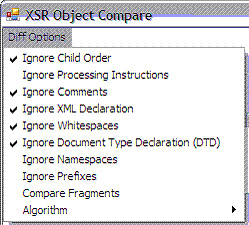 xsr object compare 選項