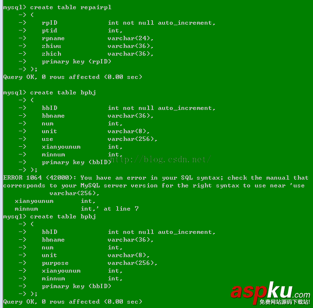Mysql,設備管理信息系統,數據庫