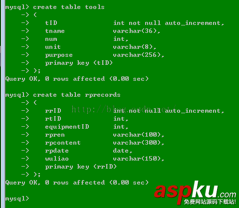 Mysql,設備管理信息系統,數據庫