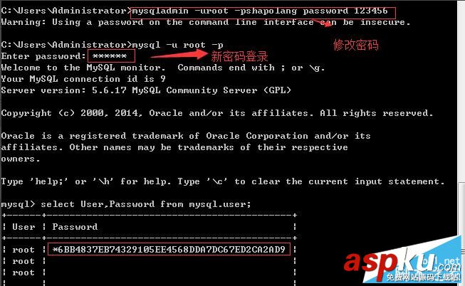 mysql,root密碼