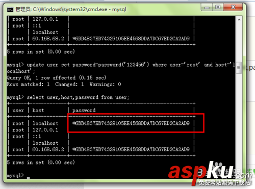 mysql,密碼,修改