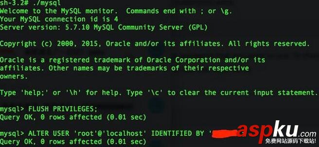 mysql初始密碼忘記,MAC下mysql忘記初始密碼,mysql修改初始密碼