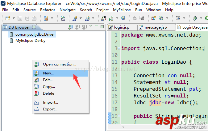 MyEclipse連接MySQL數據庫,MyEclipse連接MySQL,MyEclipse連接數據庫