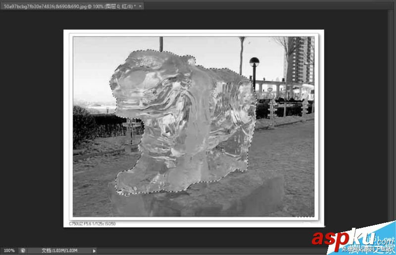 Photoshop摳冰雕并改變顏色和背景 冰雕,顏色,背景