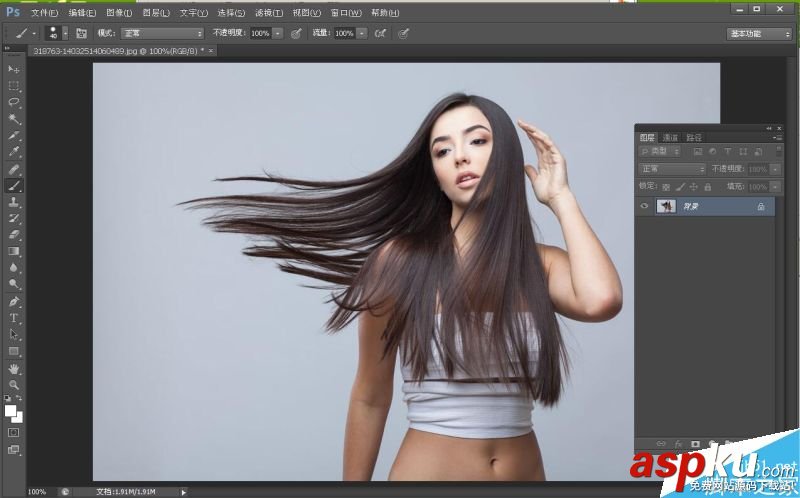 利用PS通道摳長發(fā)美女圖 通道,長發(fā)