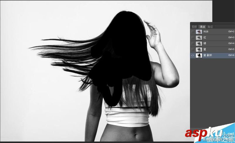 利用PS通道摳長發(fā)美女圖 通道,長發(fā)