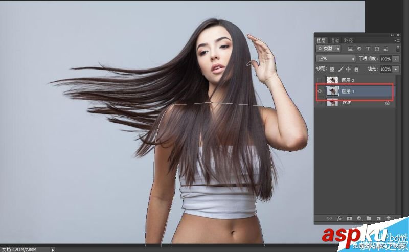 利用PS通道摳長發(fā)美女圖 通道,長發(fā)