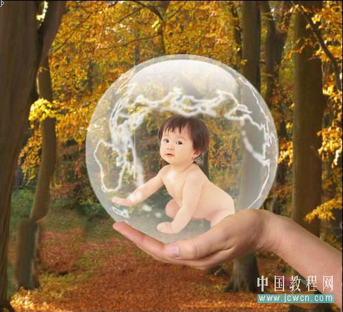 photoshop創(chuàng)意:人物素材合成到水晶地球