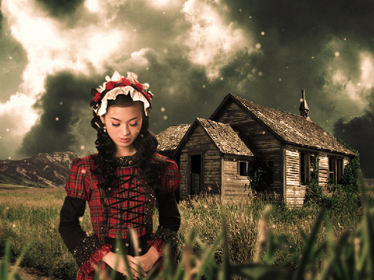 photoshop照片合成:女孩處于魔幻境況_webjxcom