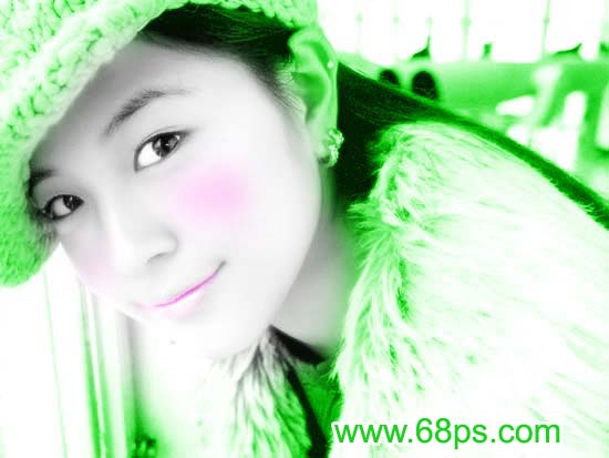 photoshop筆刷打造可愛mm非主流照片