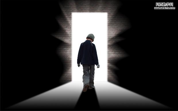 ps合成教程:走進神秘發光之門的男孩-webjx.com